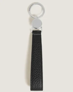 Schlüsselanhänger mit Schlaufe aus Grain Leder - Schwarz - Leder - MB221855 - Schlüsselringe & Schlüsseletuis