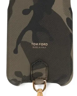 Schlüsselband-Handyhülle mit Camouflage-Print - Grün