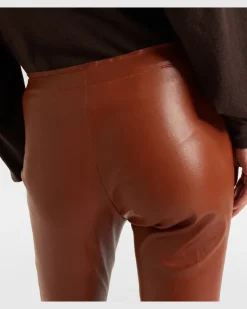 Schmale Hose Carolyn aus Leder Braun