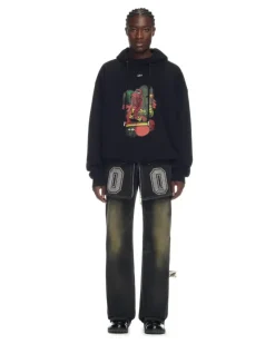 SCHWARZER NANA HOODIE MIT PFEIL