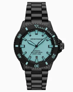 Sea Explorer Automatikuhr aus Edelstahl in Schwarz Mehrfarbig