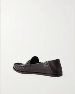 Sebastian Croc-Effect Leather Loafers Brown