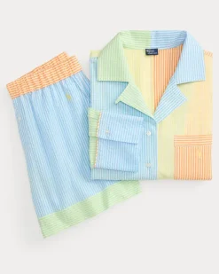 Seersucker-Pyjama mit Boxershorts Multi