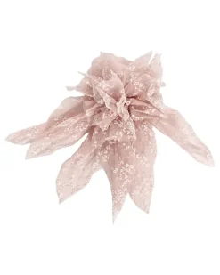 Seiden-Brosche mit floralem Print - Rosa