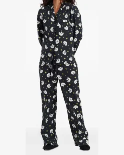 Seidenhemd im Pyjama-Stil - Schwarz