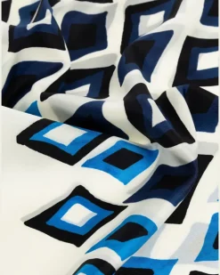 Seidenschal mit geometrischem Print - Weiß