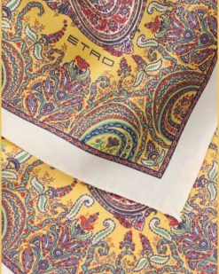 Seidenschal mit Paisley-Print - Gelb
