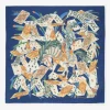 Seidenschal mit Spielkarten-Motiv Maritime-Blau