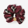 Seidenscrunchie in Check Oxblood-Rot