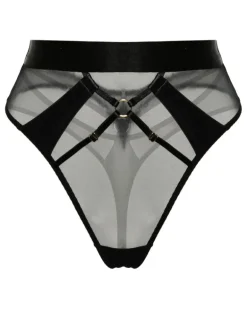 Semi-transparenter Vero Mesh-Tanga - Schwarz