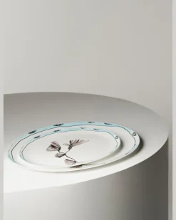Servierplatte Midnight Flowers °2 L Camelia weiss Braun