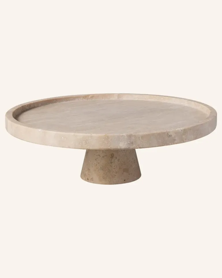 Servierschale Mt Fuß Manufacture Travertine beige