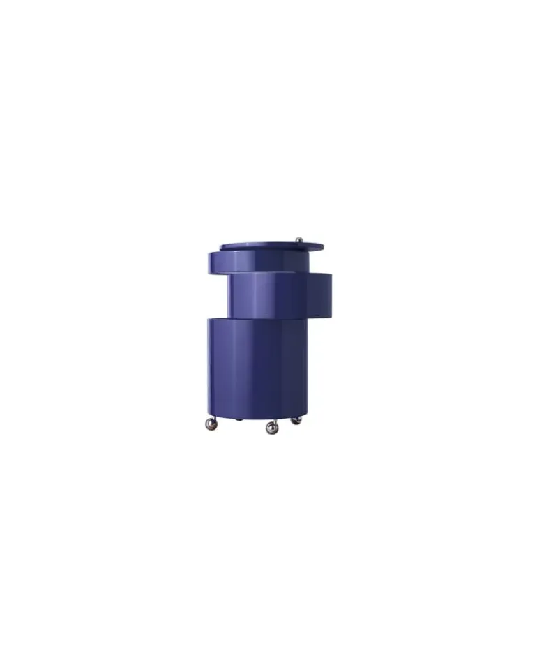 Servierwagen Barboy - Blau - mitteldichte bemalte Holzfaserplatte - Designer Verner Panton