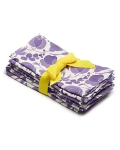 Servietten mit Wildbird-Print (6er-Set) - Violett