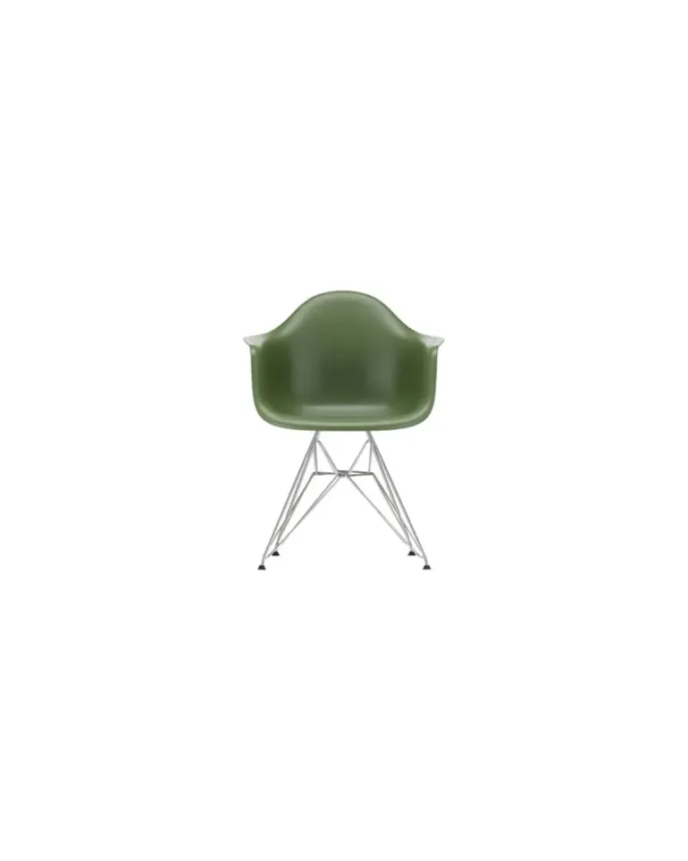 Sessel Eames Plastic - Grün - verchromter Stahl - Designer Charles & Ray Eames