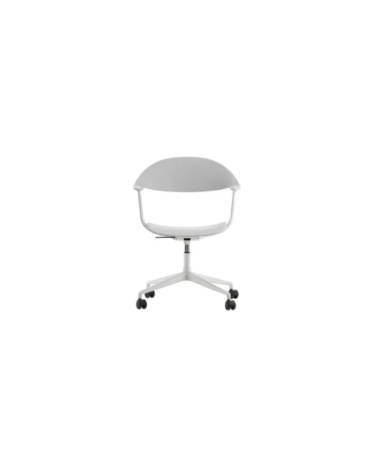 Sessel mit Rollen Mynt - Grau - Recyceltes Polypropylen - Designer Erwan Bouroullec