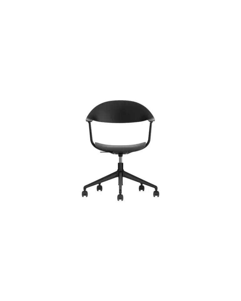 Sessel mit Rollen Mynt - Schwarz - Recyceltes Polypropylen - Designer Erwan Bouroullec