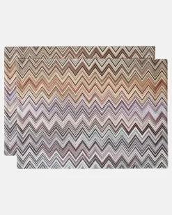 Set Andorra Zigzag aus zwei Tischsets Multicolor
