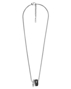 Set aus Halskette und Ohrringen aus Edelstahl - Halsketten - Unisex - Silber