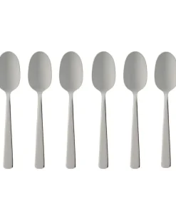 Set aus sechs Kaffeelöffeln mit Logo-Gravur - Silber
