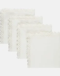 Set aus vier Servietten Weiß