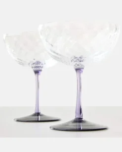 Set aus zwei Champagnerschalen Grau