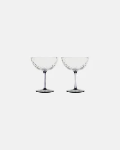 Set aus zwei Champagnerschalen Grau