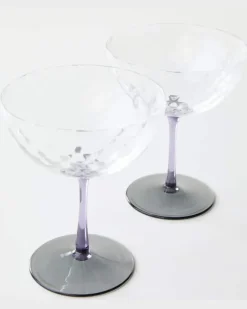 Set aus zwei Champagnerschalen Grau