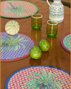 Set aus zwei Masonite Hima Palm Tischsets - Grün