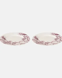 Set aus zwei Platztellern Bloom aus Porzellan Rosa