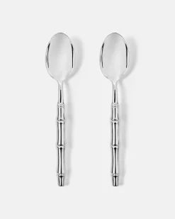 Set aus zwei Suppenlöffeln Silber