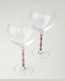 Set Bamboo aus zwei Balloon-Gläsern Transparent