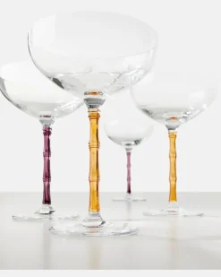 Set Bamboo aus zwei Champagnerschalen Transparent