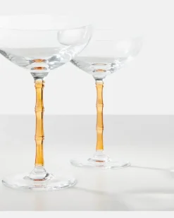 Set Bamboo aus zwei Champagnerschalen Transparent