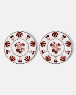 Set Blossom aus zwei Speisetellern Braun