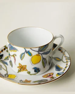 Set Borboni White aus zwei Teetassen und Untertassen Weiß