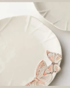 Set Cloudy Butterflies aus vier Speisetellern by Claudia Schiffer Beige