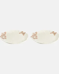 Set Cloudy Butterflies aus zwei Servierplatten by Claudia Schiffer Weiß