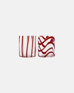 Set Cyrcus aus zwei Tumbler-Gläsern Rot