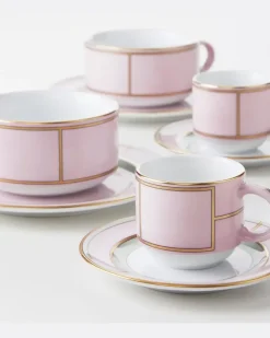 Set Diva aus zwei Espressotassen und Untertassen Rosa