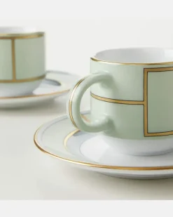 Set Diva aus zwei Espressotassen und Untertassen GrüN
