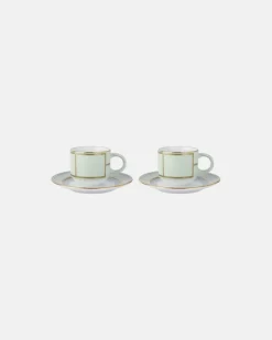 Set Diva aus zwei Espressotassen und Untertassen GrüN