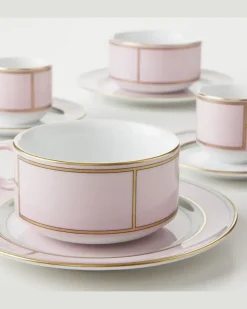 Set Diva aus zwei Teetassen und Untertassen Rosa