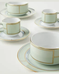 Set Diva aus zwei Teetasssen und Untertassen GrüN