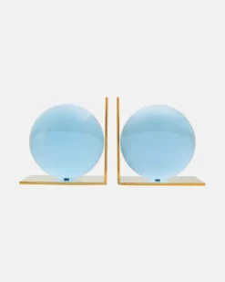Set Globo aus zwei Buchstützen Blau