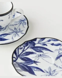 Set Herbarium aus Teetasse und Untertasse Blau
