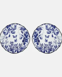 Set Herbarium aus zwei Suppentellern Blau