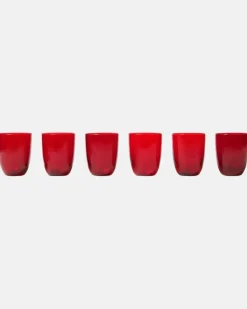 Set Idra aus sechs Gläsern Rot