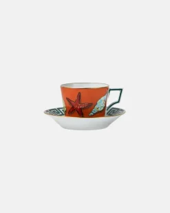 Set Il Viaggio di Nettuno aus zwei Teeassen und Untertassen by Luke Edward Hall Multicolor