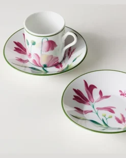 Set Impero aus zwei Kaffeetassen und Untertassen Weiß